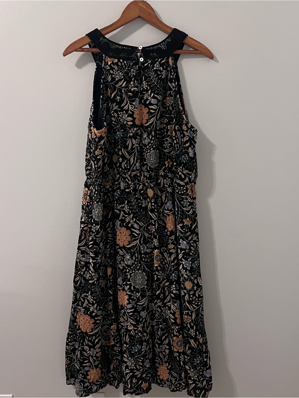 Daniel Rainn Black Floral Crochet-Neck Dress - Picture 5 of 6